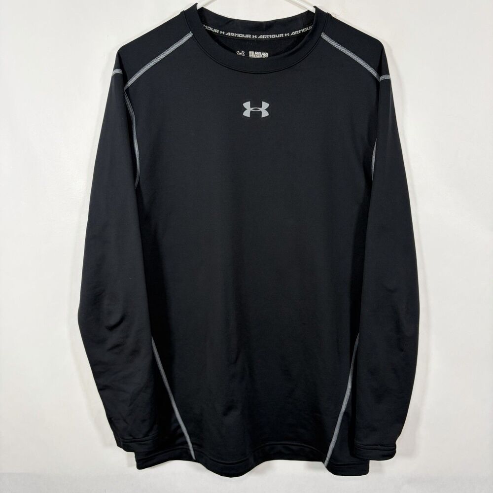 Under Armour ColdGear Long Sleeve Compression Shirt Mens Size XXL 2XL Black